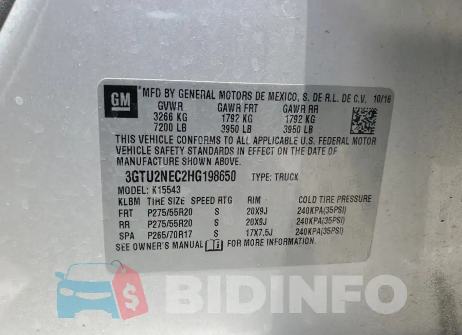 3GTU2NEC2HG198650 Photo# 12