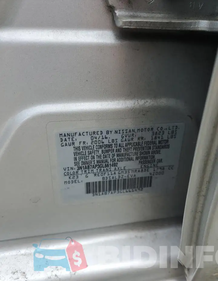 3N1AB7AP3GL661492 Photo# 12