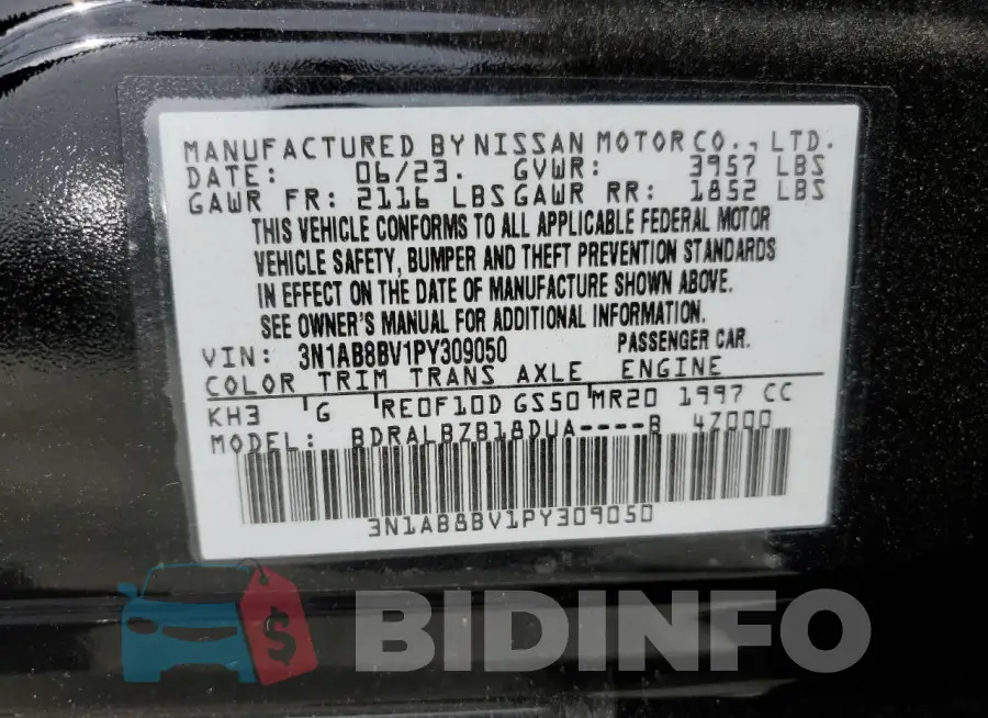 3N1AB8BV1PY309050 Photo# 12