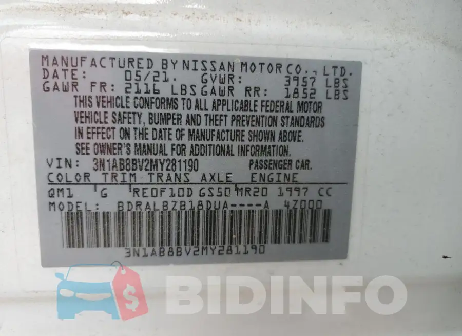 3N1AB8BV2MY281190 Photo# 13
