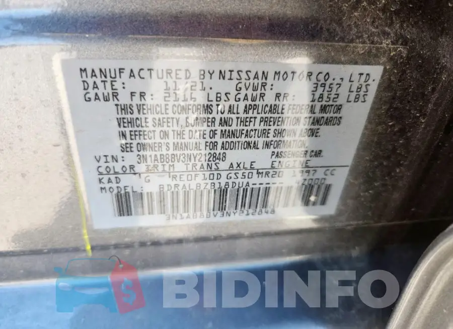 3N1AB8BV3NY212848 Photo# 12