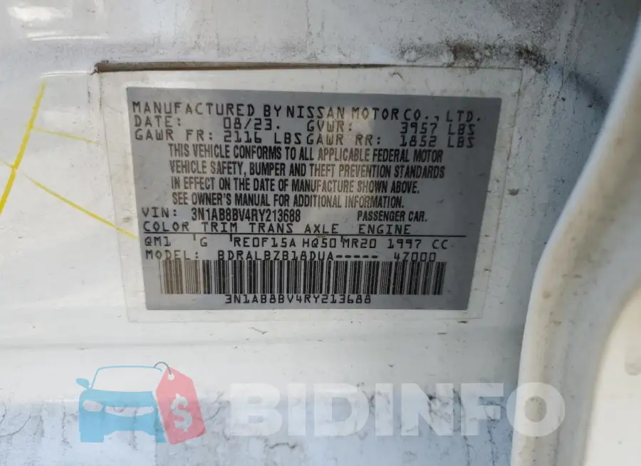 3N1AB8BV4RY213688 Photo# 12