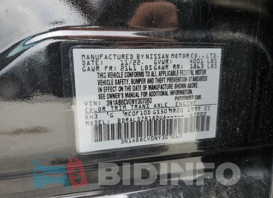 3N1AB8CV0NY307060 Photo# 12