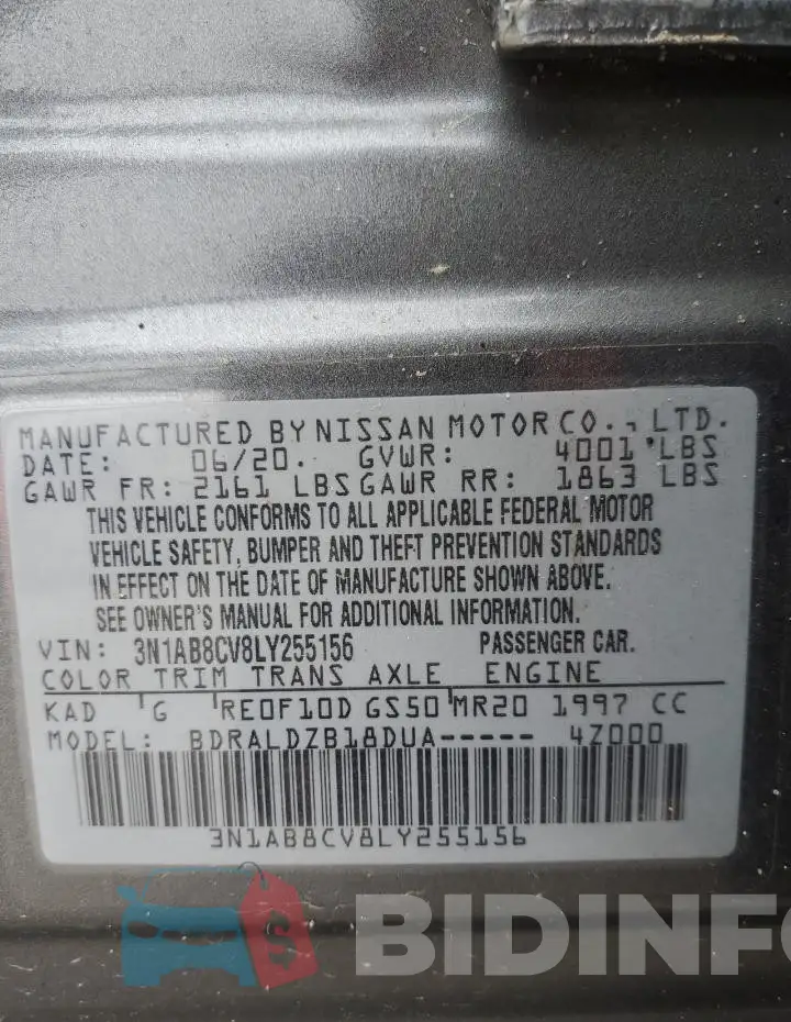 3N1AB8CV8LY255156 Photo# 12