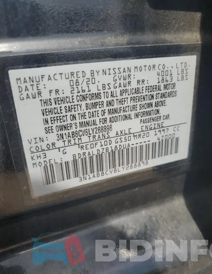 3N1AB8CV8LY288898 Photo# 13