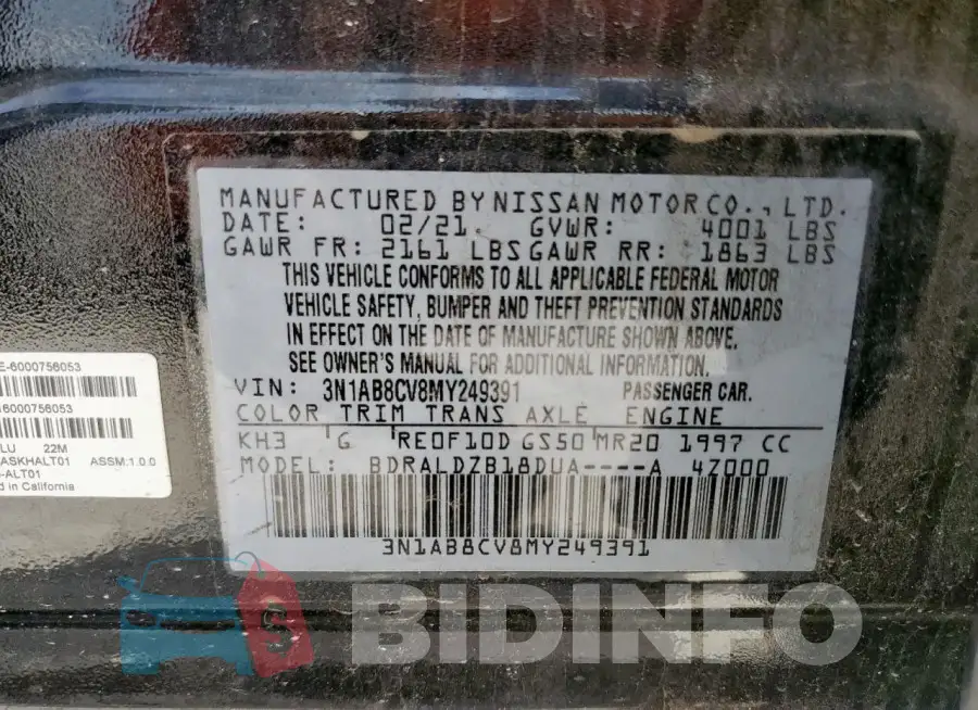 3N1AB8CV8MY249391 Photo# 12