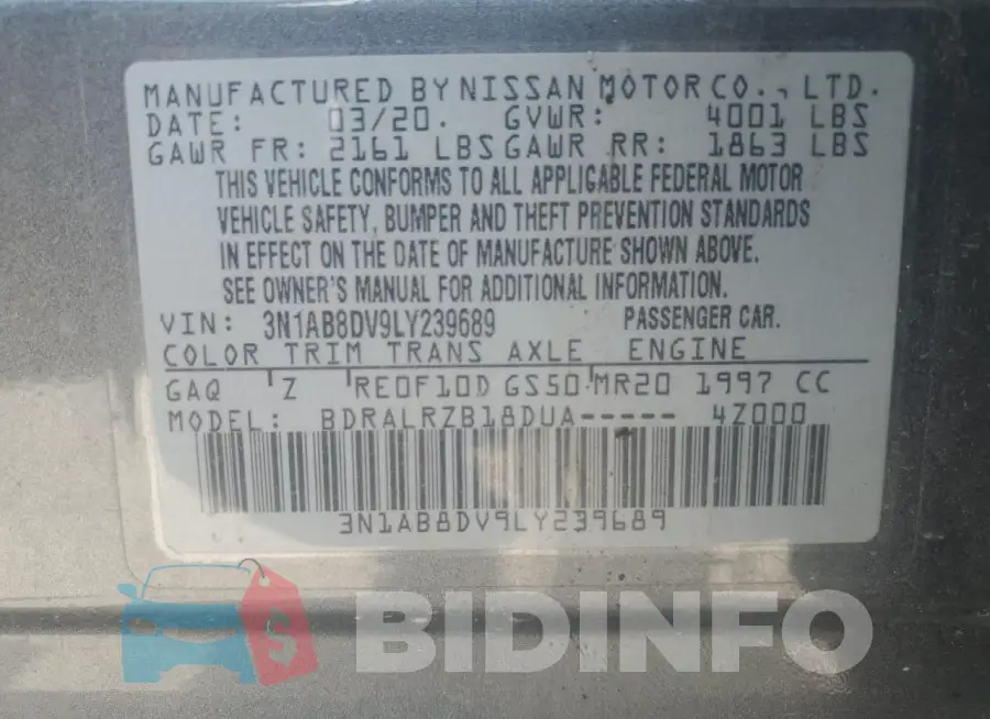 3N1AB8DV9LY239689 Photo# 12