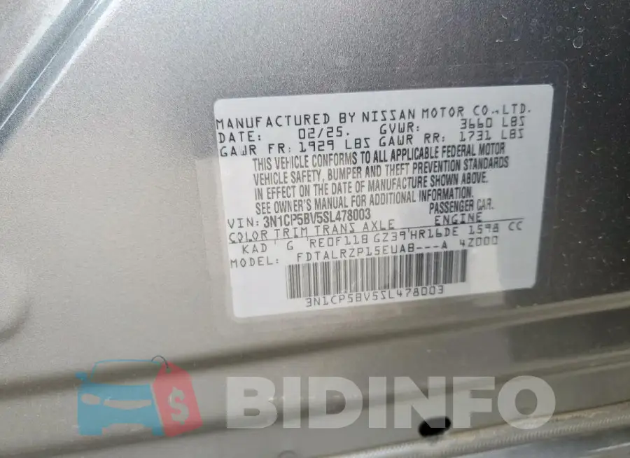 3N1CP5BV5SL478003 Photo# 13