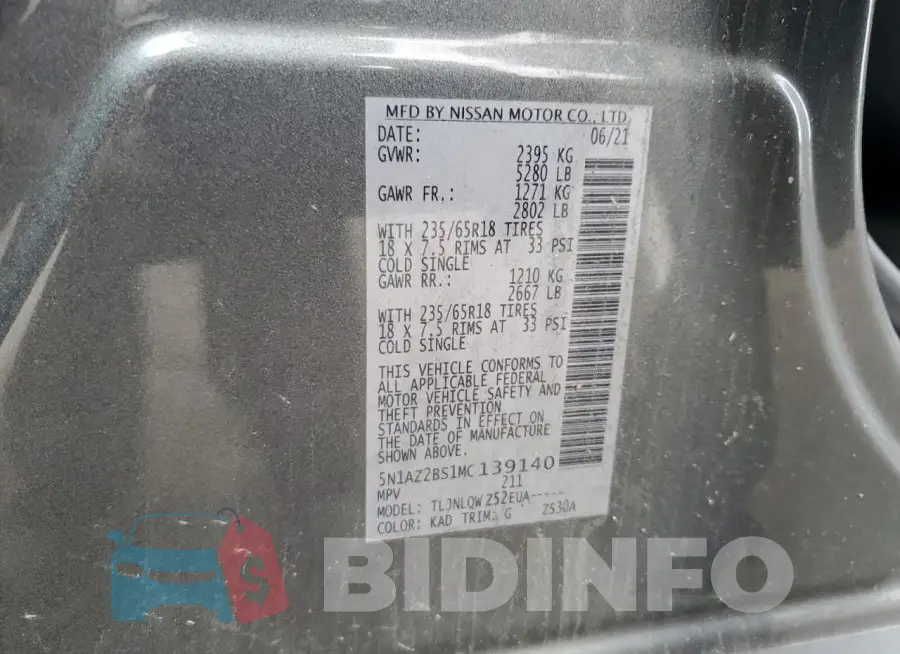 5N1AZ2BS1MC139140 Photo# 14