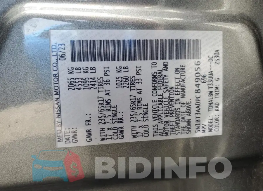 5N1BT3AA0PC849056 Photo# 13