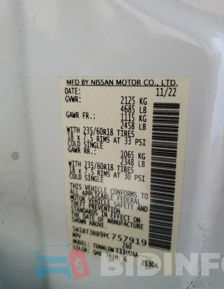 5N1BT3BB9PC757919 Photo# 13