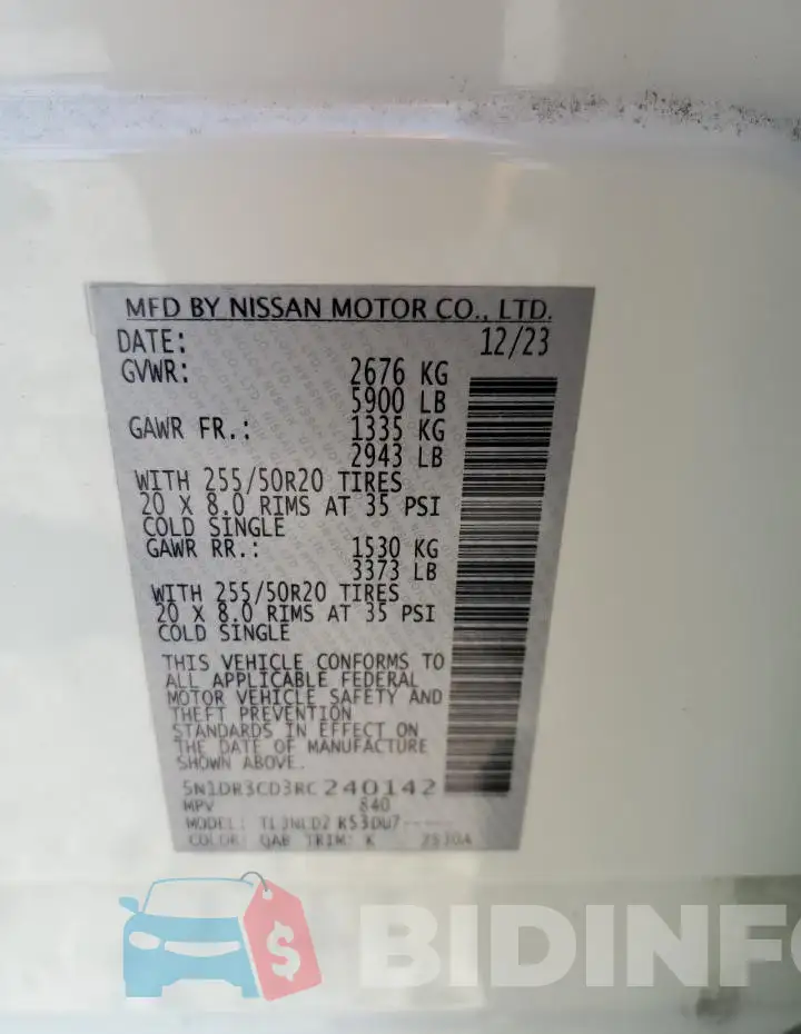 5N1DR3CD3RC240142 Photo# 13