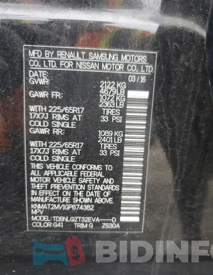 KNMAT2MV1GP674382 Photo# 13