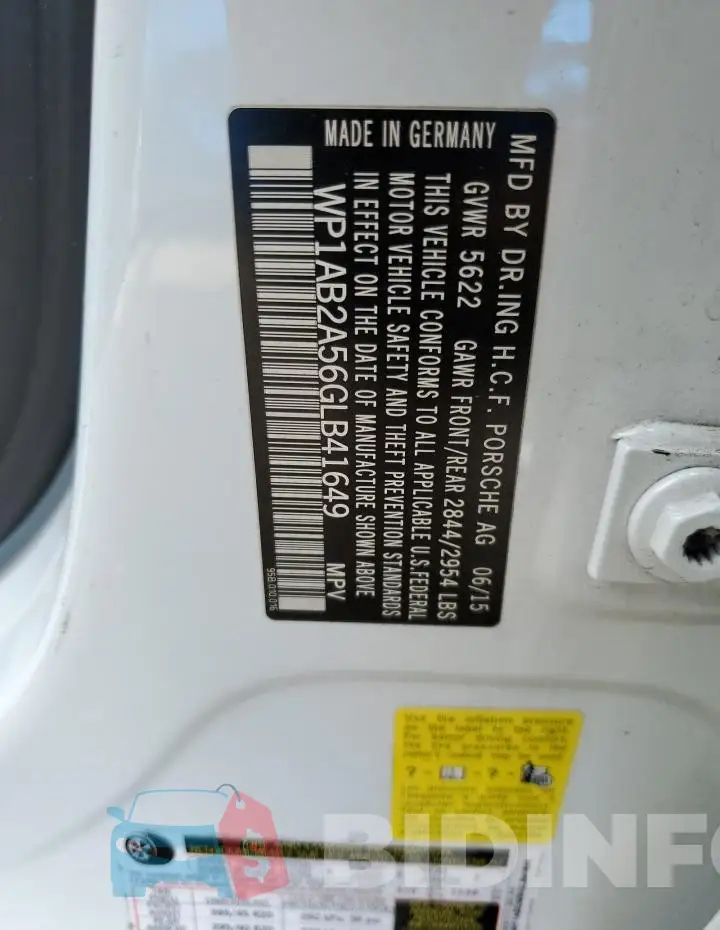 WP1AB2A56GLB41649 Photo# 13