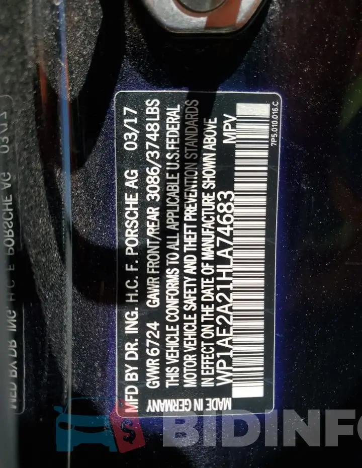 WP1AE2A21HLA74683 Photo# 13
