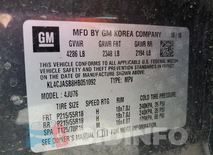 KL4CJASB8HB051092 Photo# 13