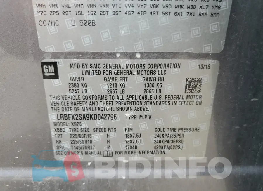 LRBFX2SA9KD042796 Photo# 13