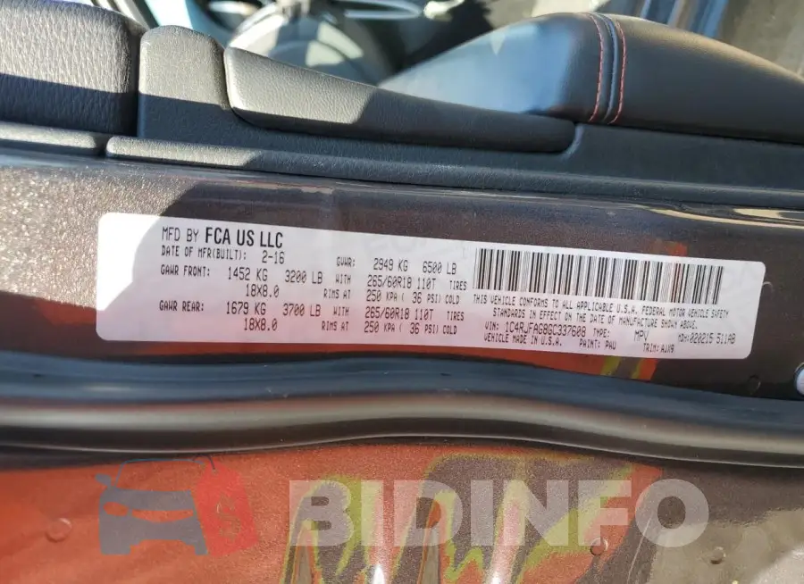 1C4RJFAG8GC337608 Photo# 13