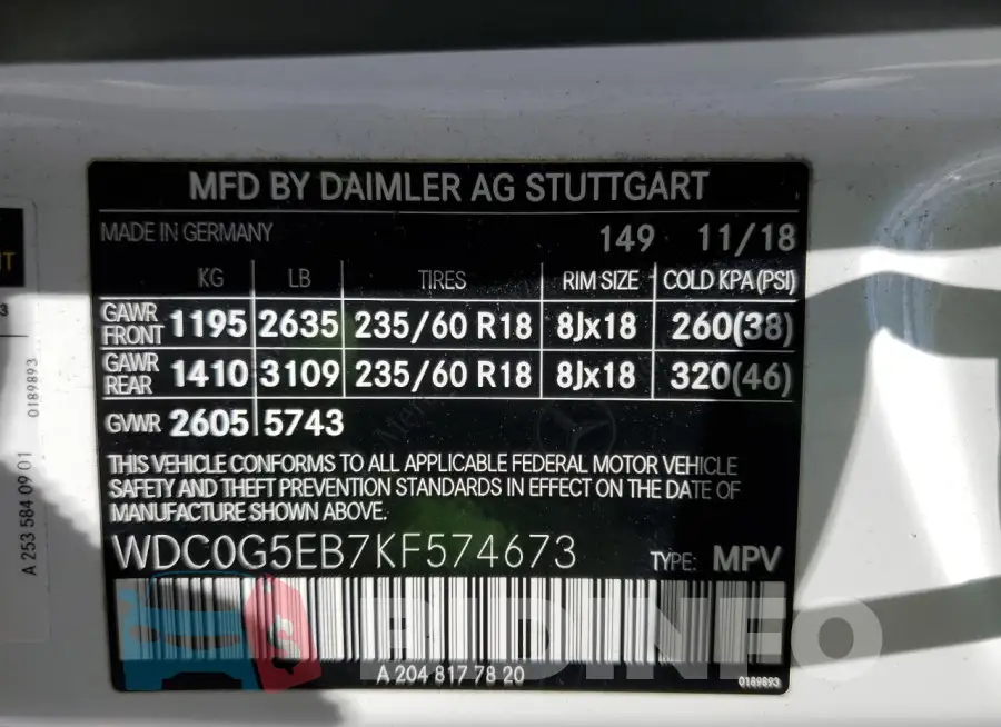 WDC0G5EB7KF574673 Photo# 13