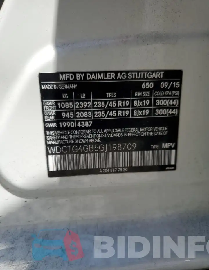 WDCTG4GB5GJ198709 Photo# 12