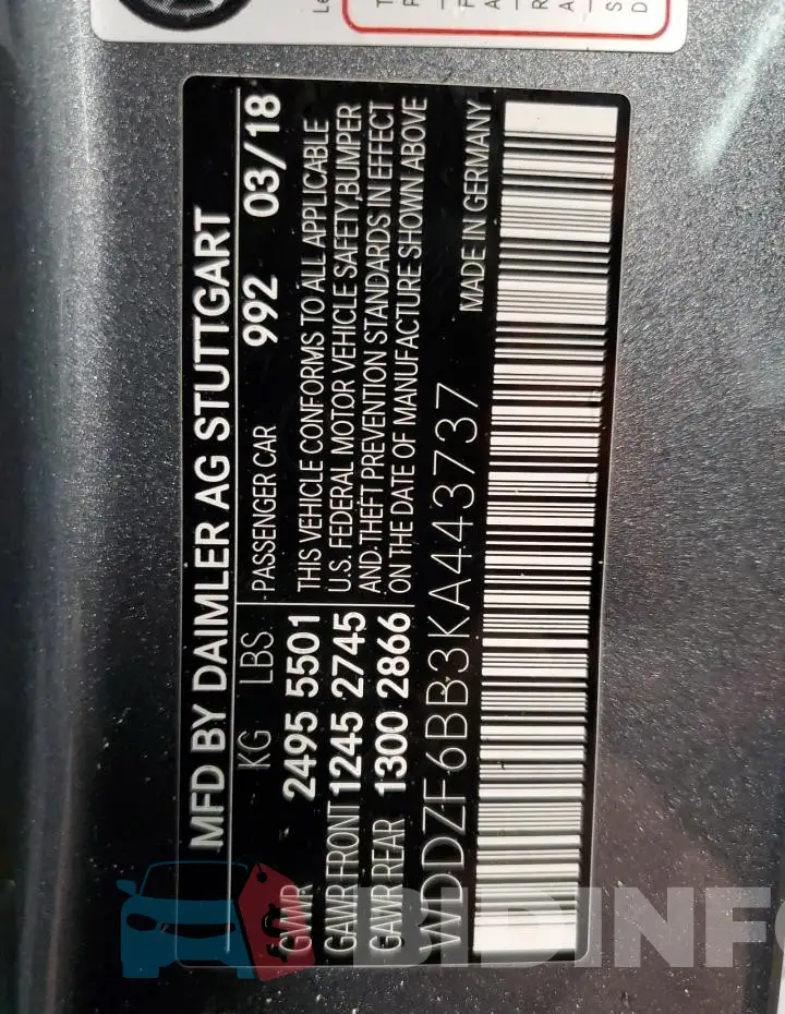 WDDZF6BB3KA443737 Photo# 12