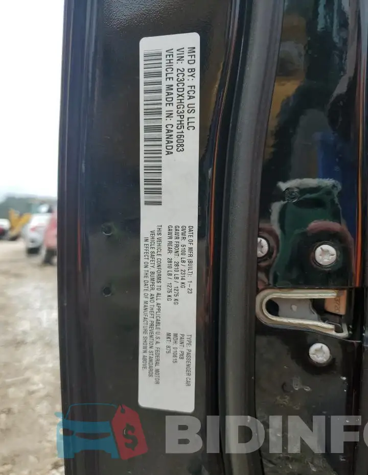 2C3CDXHG3PH516083 Photo# 12