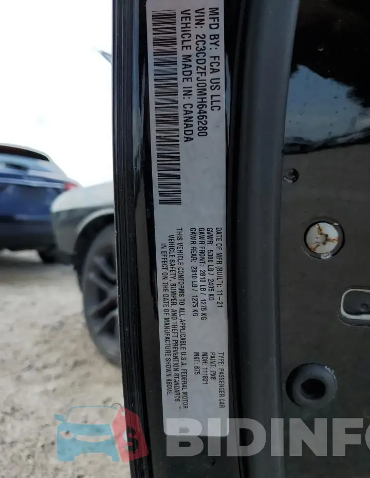2C3CDZFJ0MH646280 Photo# 13
