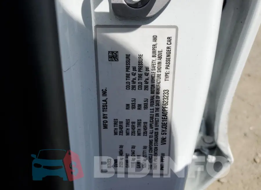 5YJ3E1EA0PF623233 Photo# 12