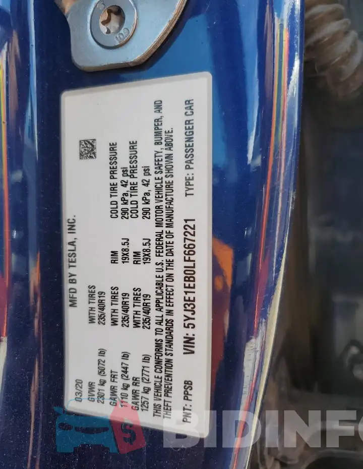 5YJ3E1EB0LF667221 Photo# 12