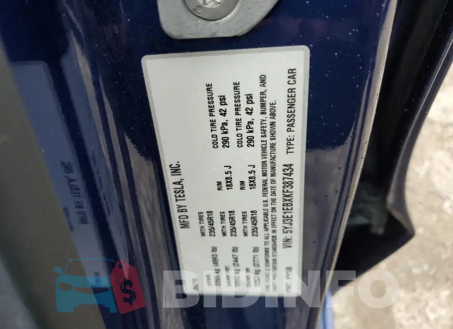 5YJ3E1EBXKF387434 Photo# 12