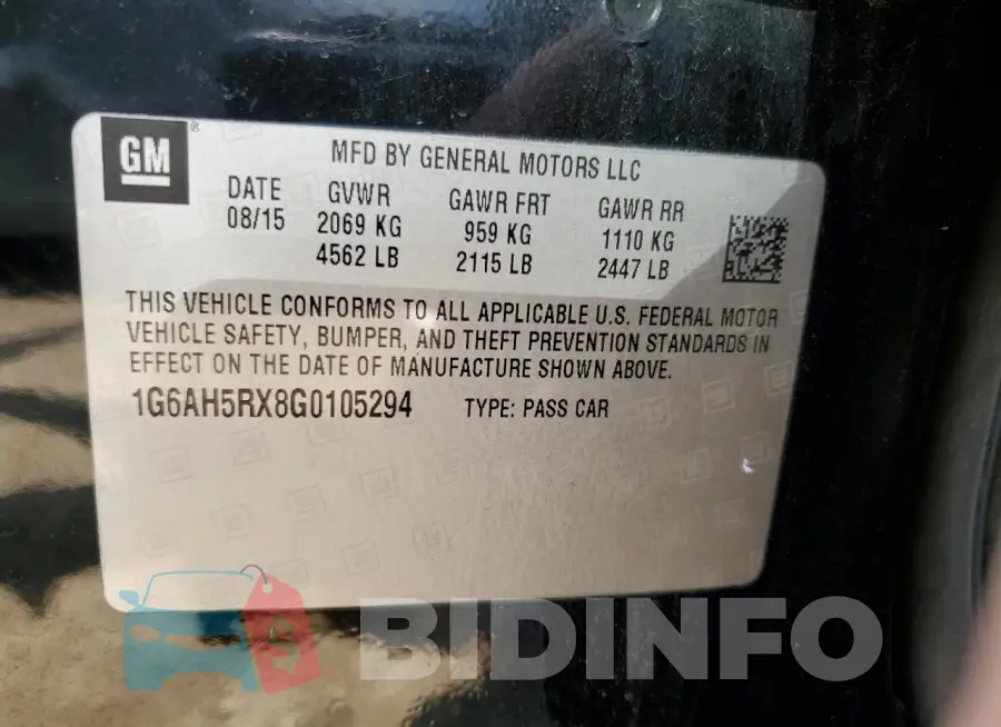 1G6AH5RX8G0105294 Photo# 12