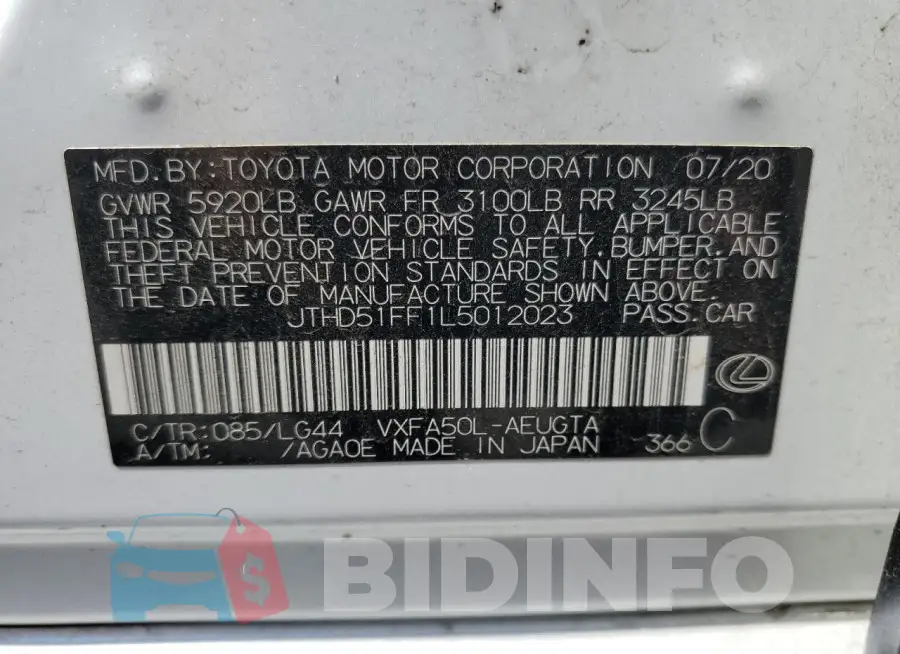 JTHD51FF1L5012023 Photo# 12