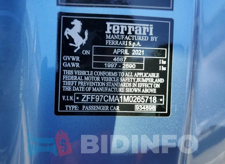 ZFF97CMA1M0265718 Photo# 12
