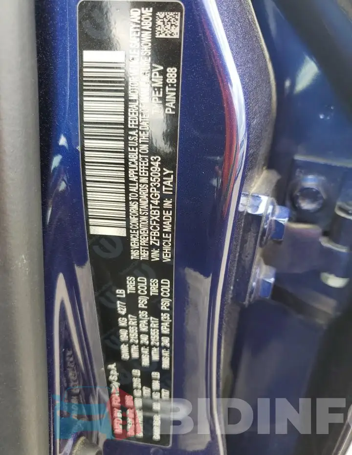 ZFBCFXBT4GP350943 Photo# 12