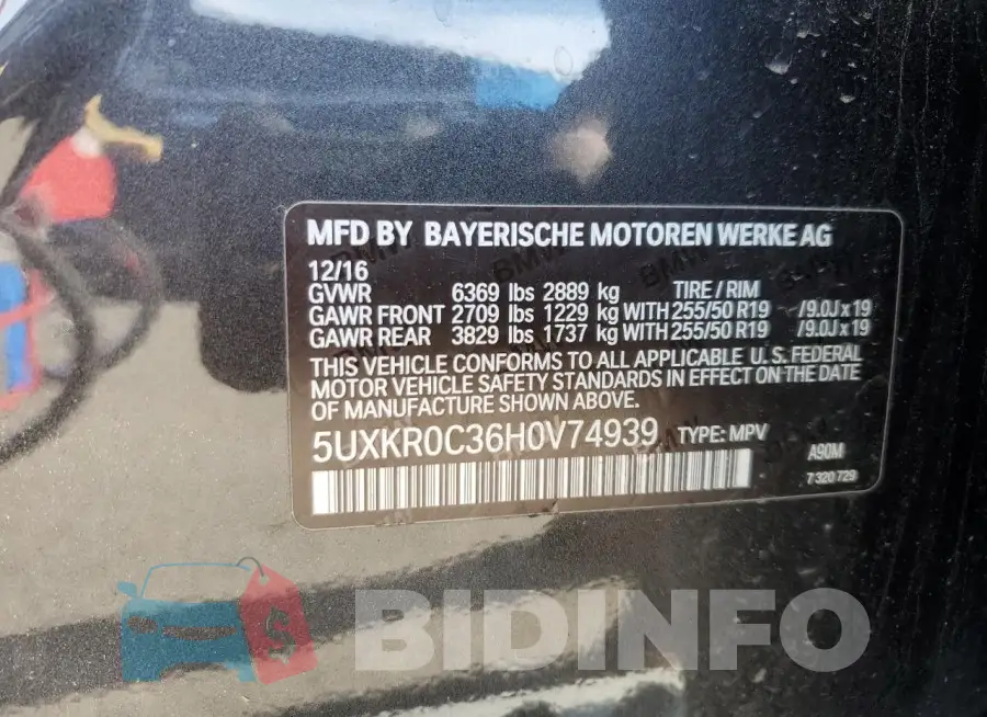 5UXKR0C36H0V74939 Photo# 13