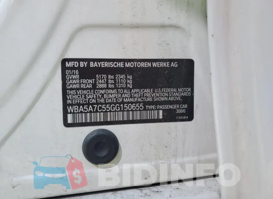 WBA5A7C55GG150655 Photo# 12