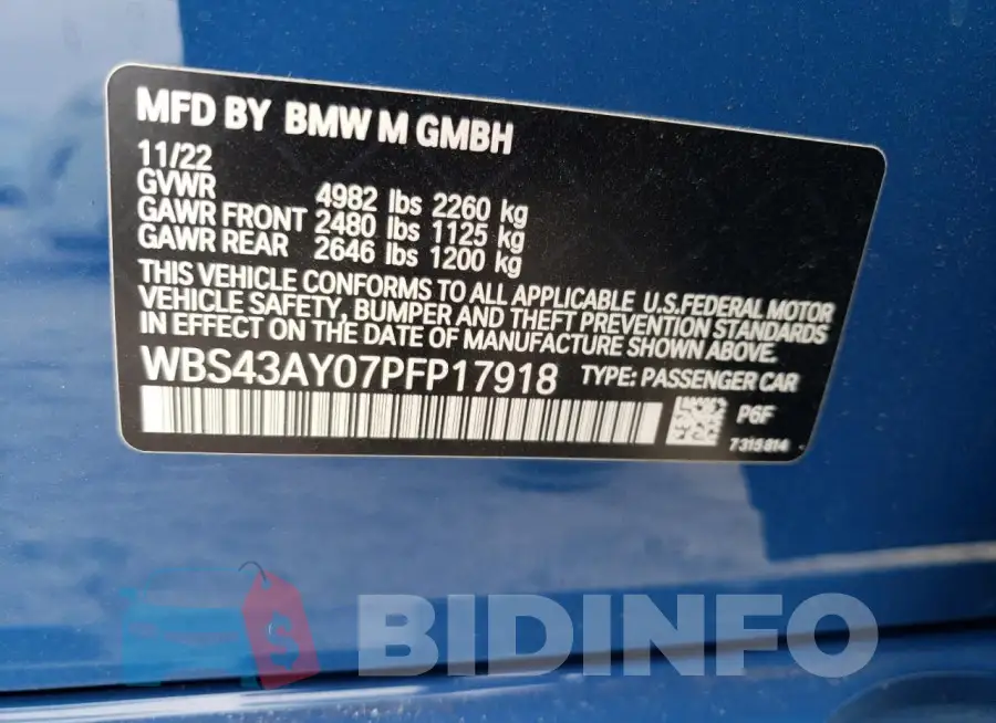 WBS43AY07PFP17918 Photo# 12