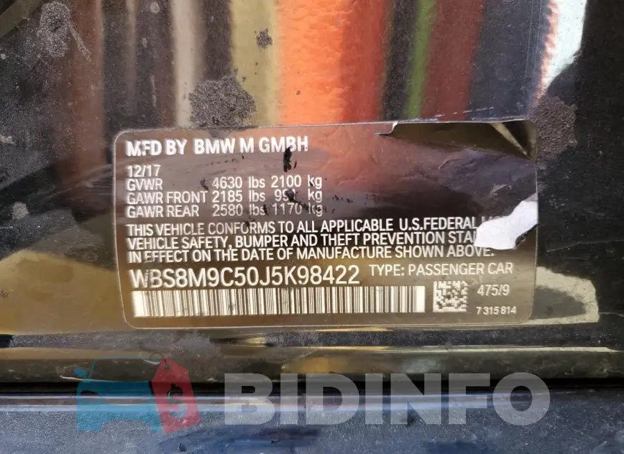 WBS8M9C50J5K98422 Photo# 12