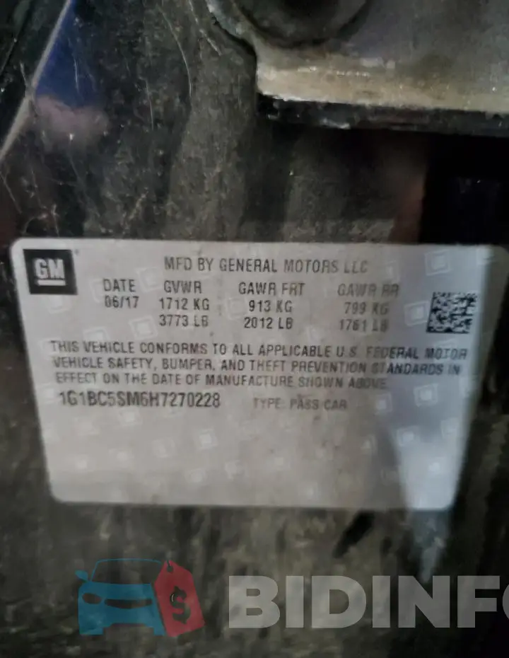 1G1BC5SM6H7270228 Photo# 13