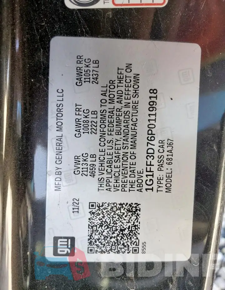 1G1FF3D76P0119918 Photo# 12