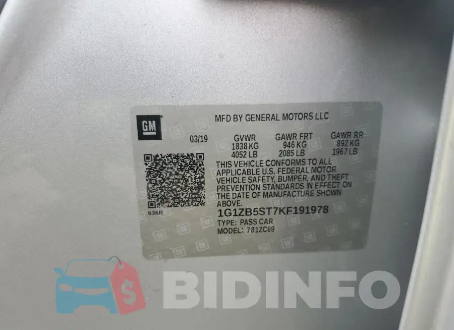 1G1ZB5ST7KF191978 Photo# 12