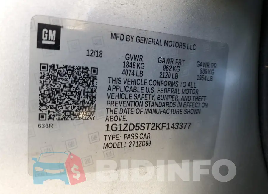 1G1ZD5ST2KF143377 Photo# 12