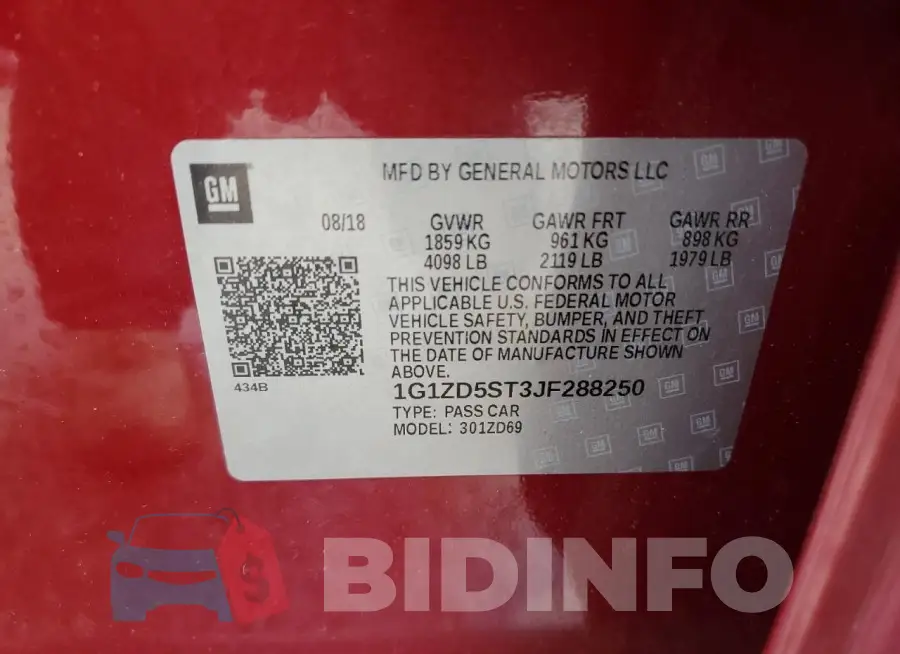 1G1ZD5ST3JF288250 Photo# 13