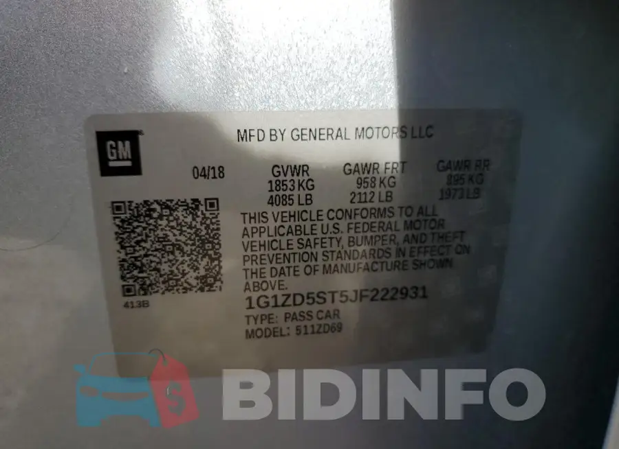 1G1ZD5ST5JF222931 Photo# 12