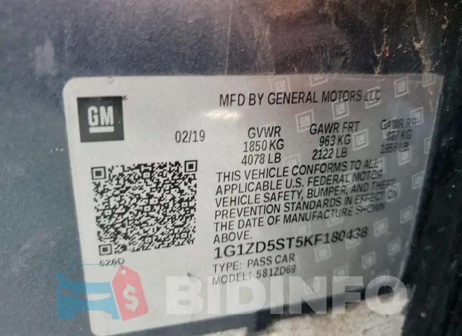 1G1ZD5ST5KF180438 Photo# 12