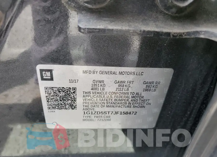 1G1ZD5ST7JF158472 Photo# 13