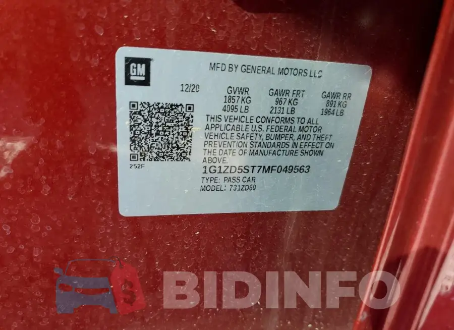 1G1ZD5ST7MF049563 Photo# 12