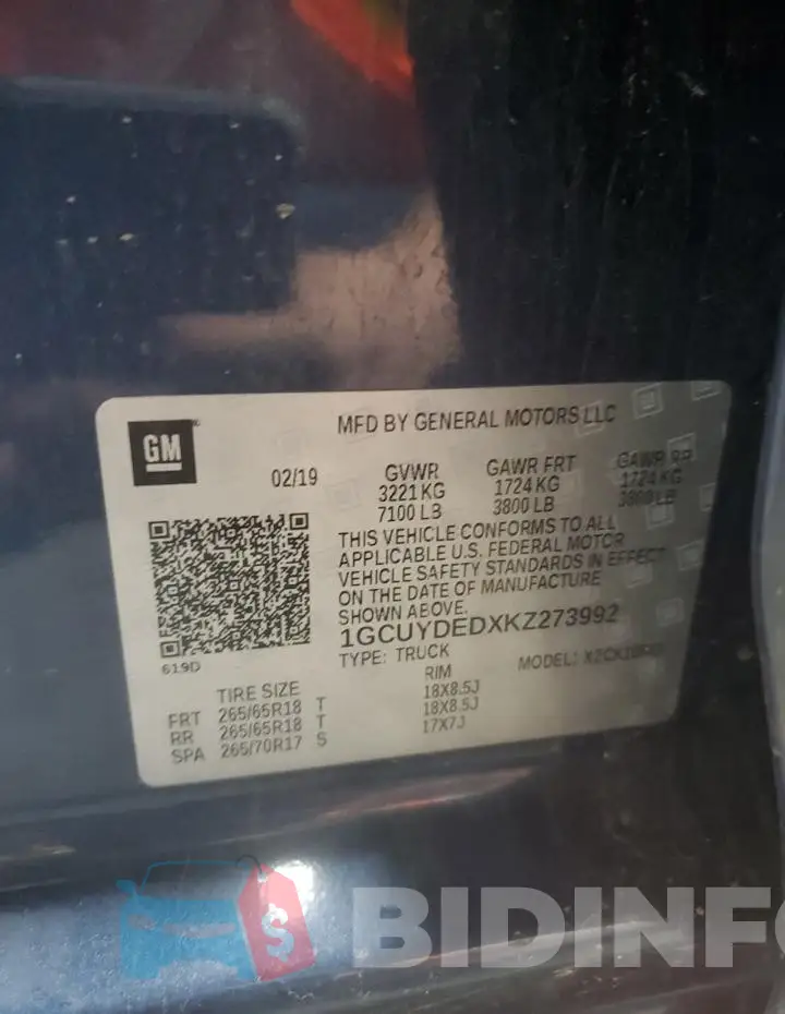 1GCUYDEDXKZ273992 Photo# 12