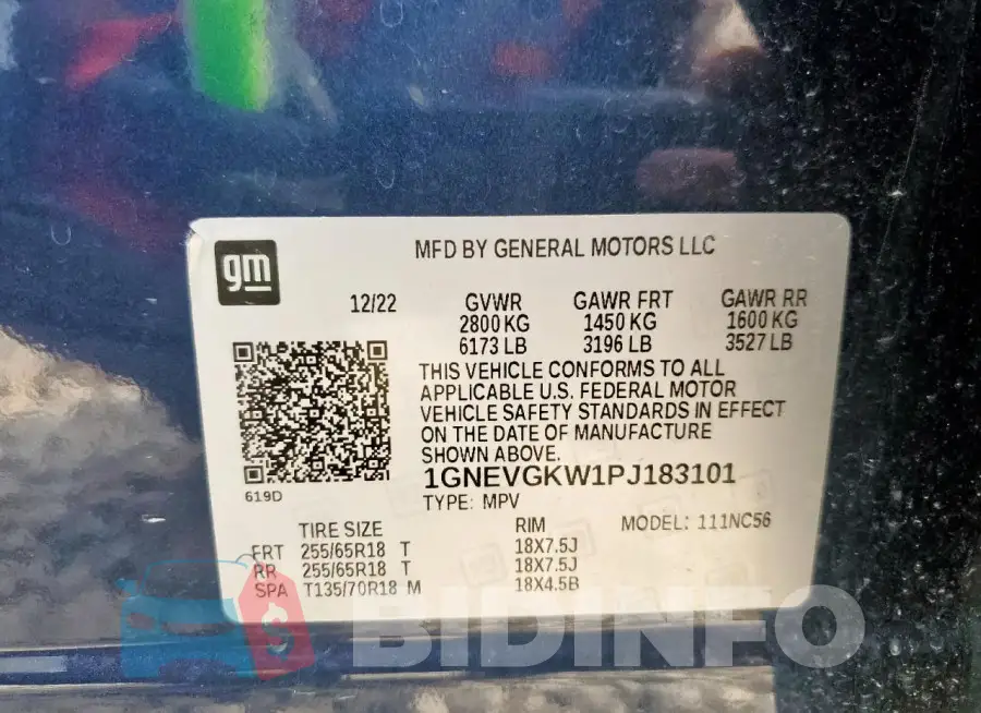 1GNEVGKW1PJ183101 Photo# 13