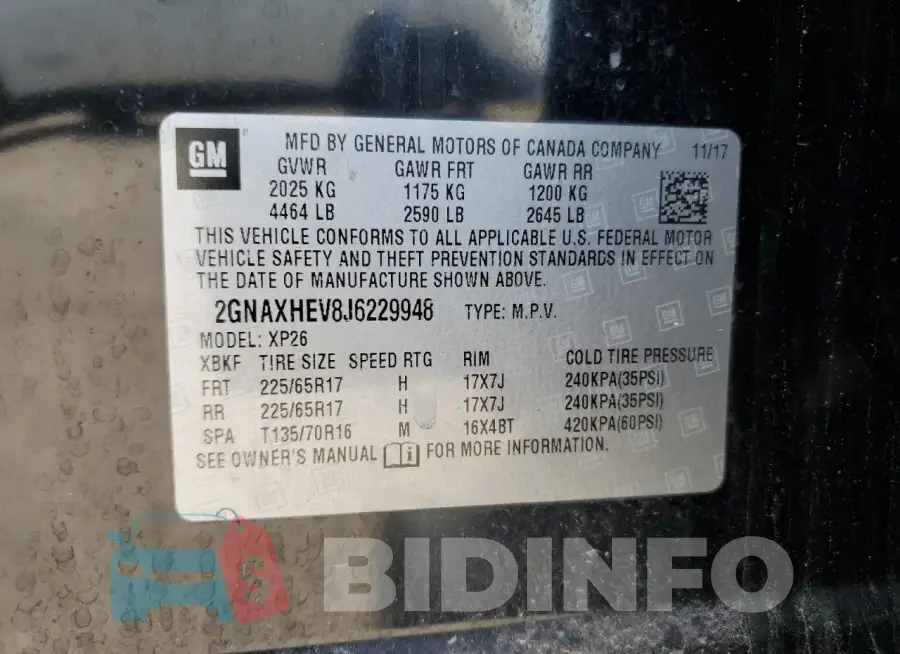 2GNAXHEV8J6229948 Photo# 13